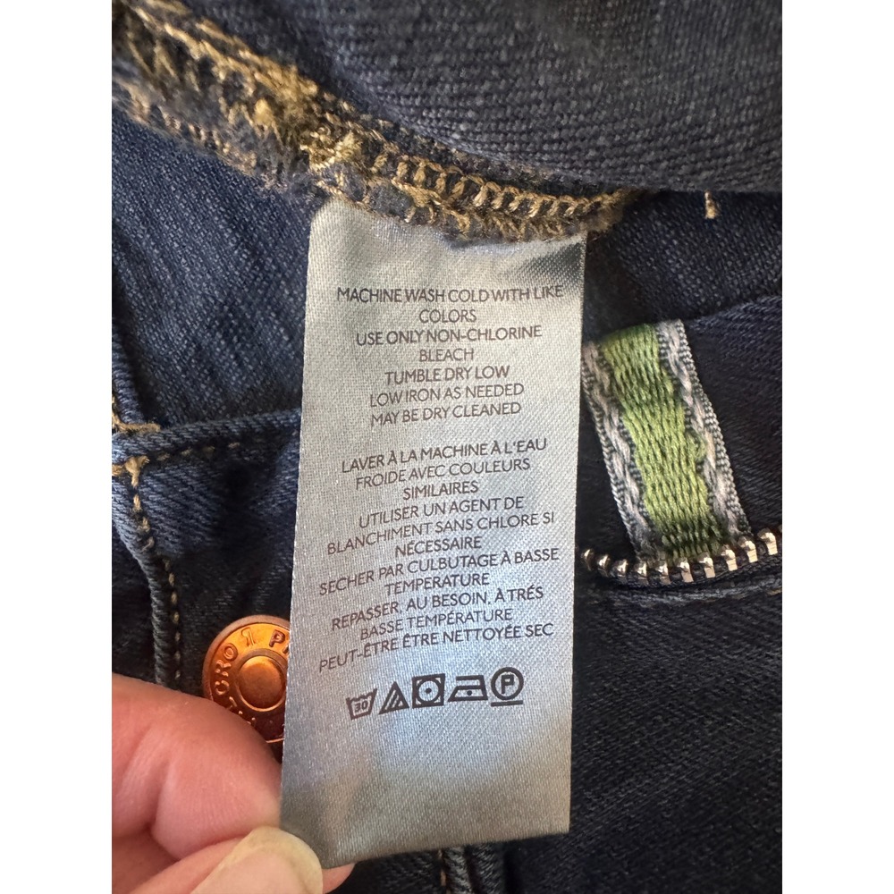 Pilcro  Anthropologie Flare Jeans Blue Icon Flare  Patch Pocket Size 27 - Picture 14 of 14